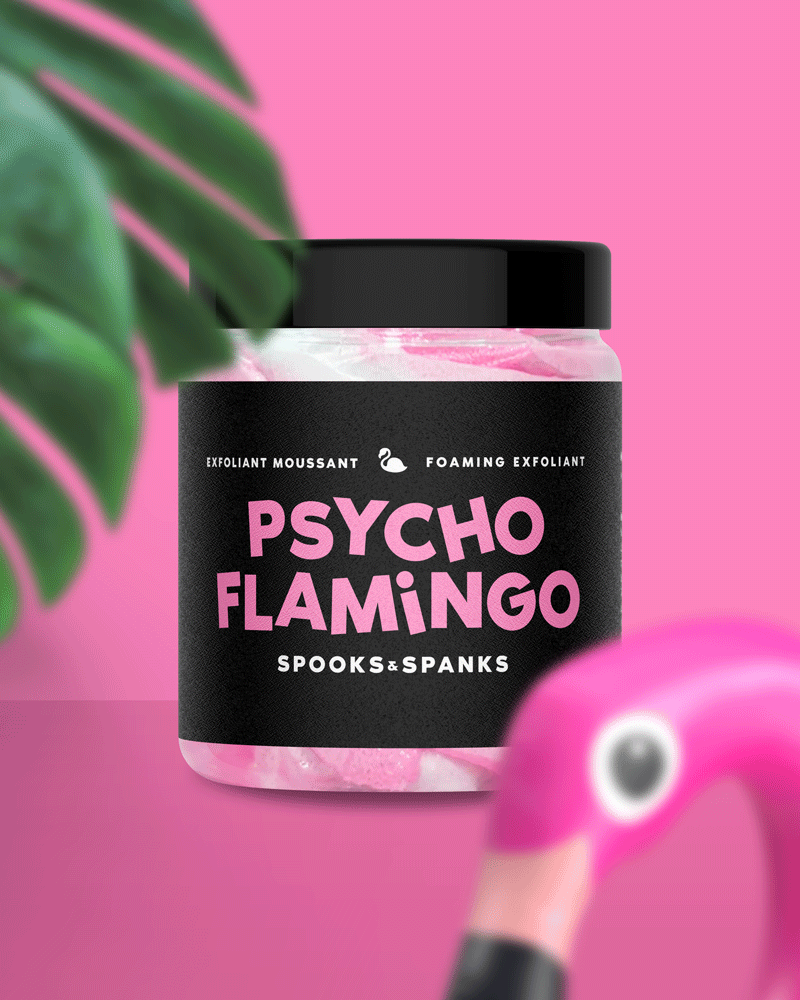 Psycho Flamingo Foaming Exfoliant - Mango + papaya