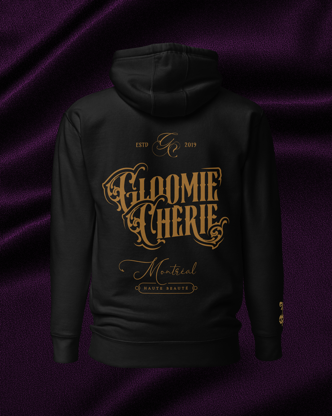 Gloomie Chérie golden embroidered & printed hoodie