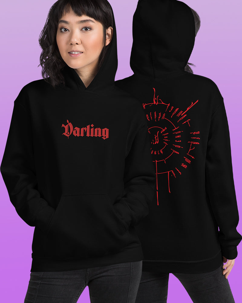 Sweat à capuche Darling brodé + imprimé au dos