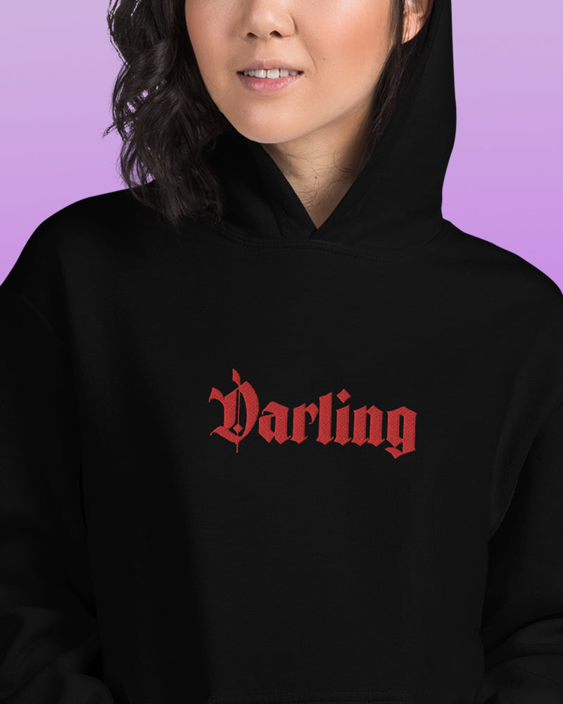 Sweat à capuche Darling brodé + imprimé au dos
