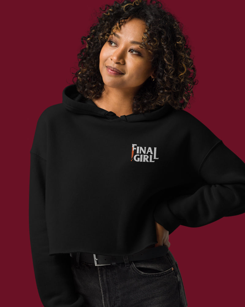 Sudadera corta con capucha bordada Final Girl