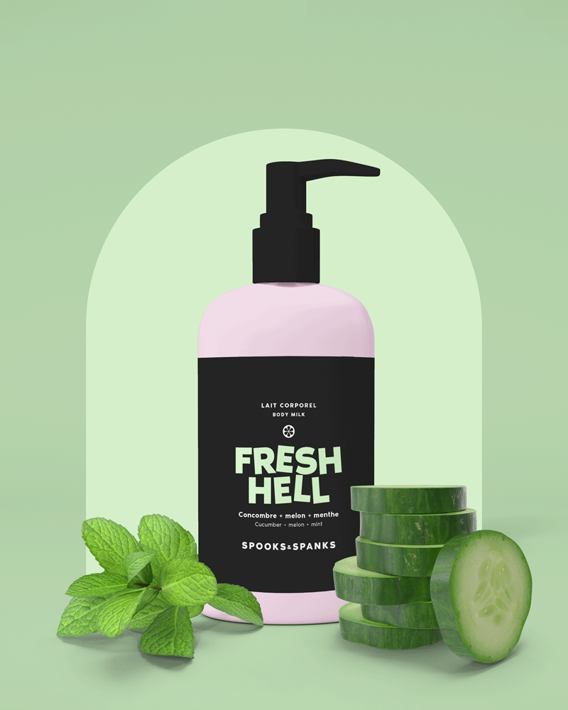 Leche corporal Fresh Hell - Pepino + Menta + Melón 