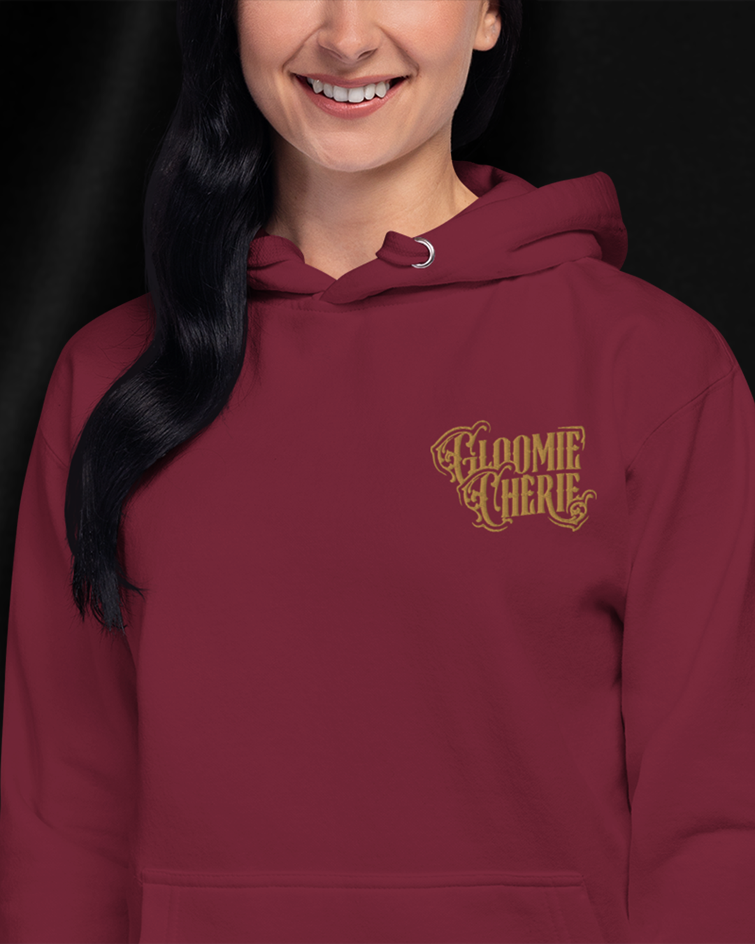 Gloomie Chérie golden embroidered & printed hoodie