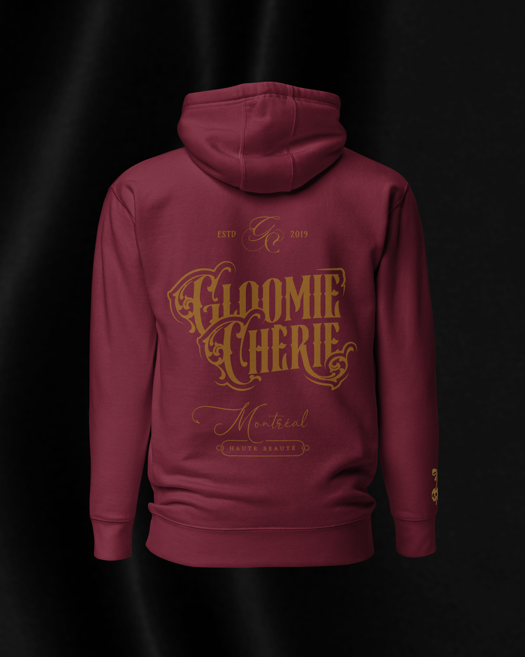 Gloomie Chérie golden embroidered & printed hoodie