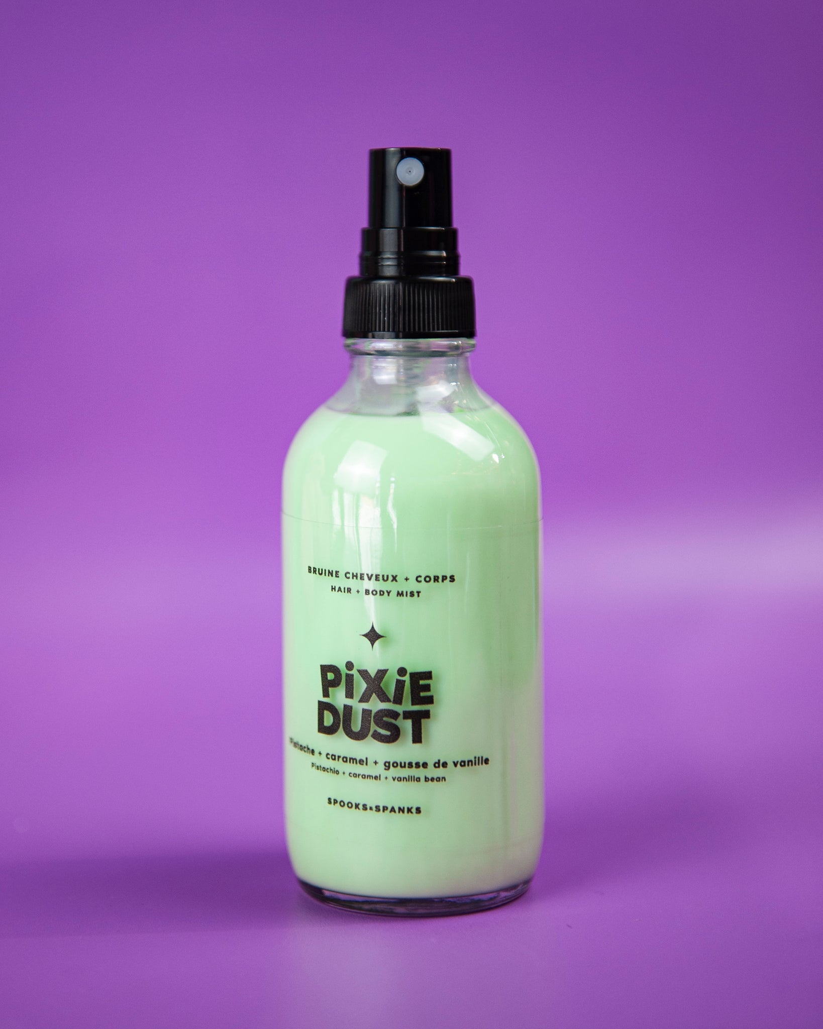Pixie Dust pistachios + caramel + vanilla bean Body and Hair Mist