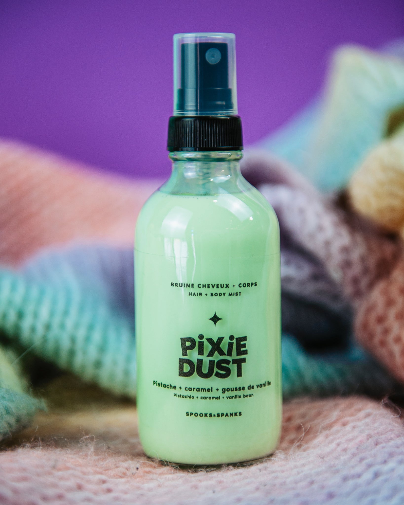 Pixie Dust pistachios + caramel + vanilla bean Body and Hair Mist