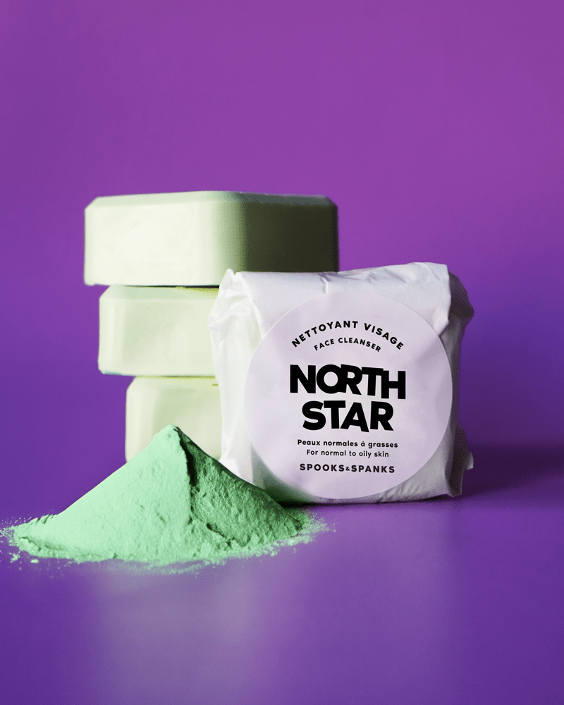 Pain nettoyant visage North Star - Eucalyptus + Argile verte 